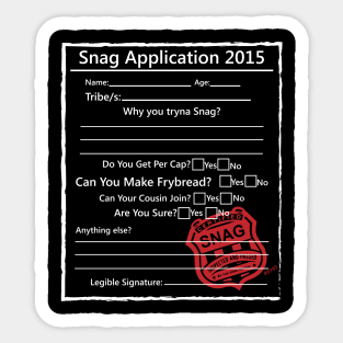 Snag Application 2015 Sticker